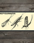 RYW Sticker by Rep Your Water L.L.P. featuring detailed aquatic insects for fly fishing enthusiasts at Freestone Fly Shop