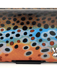 MFC Poly Fly Box by Montana Fly Company with artistic spotted trout design for fly fishing gear at Freestone Fly Shop