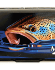 MFC Poly Fly Box by Montana Fly Company featuring vibrant brown trout artwork for fly fishing gear at Freestone Fly Shop