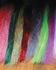 Krystal Flash strands in assorted shimmering colors by Hareline Dubbin, Inc for fly tying at Freestone Fly Shop