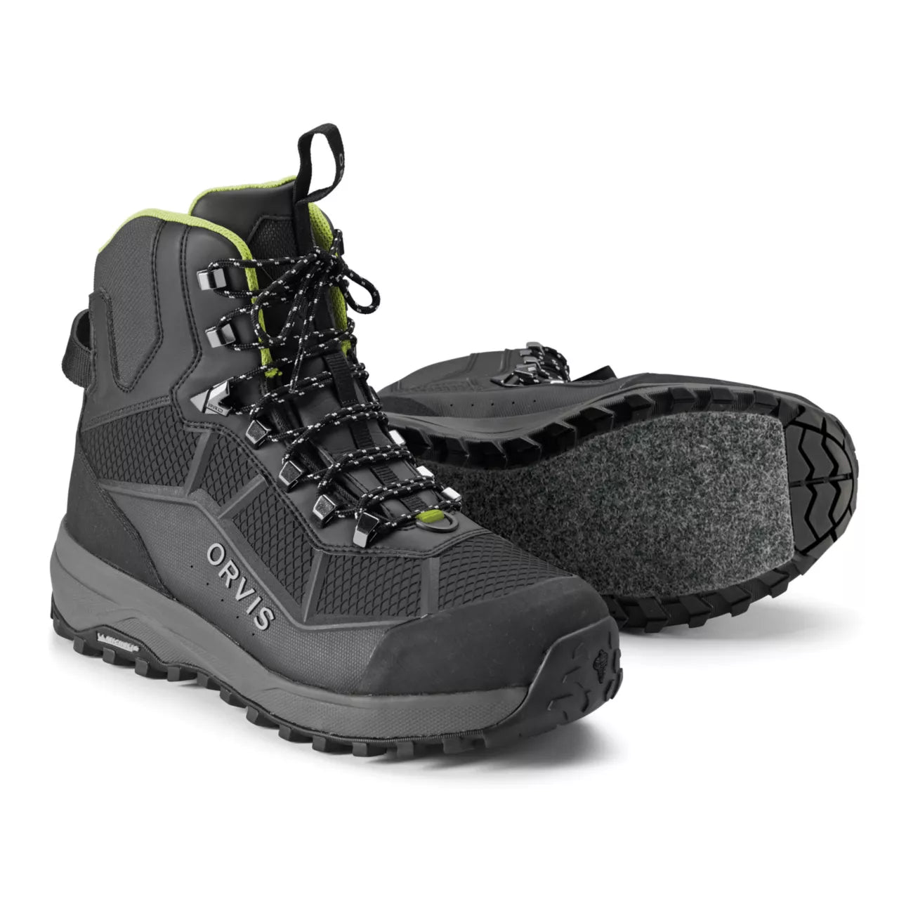 Orvis Pro Wading Boot - Hybrid in black with exclusive Michelin rubber and felt sole for fly fishing by Orvis
