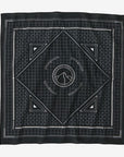 Patagonia Bandana in black organic cotton with geometric patterns, versatile fishing apparel from Freestone Fly Shop