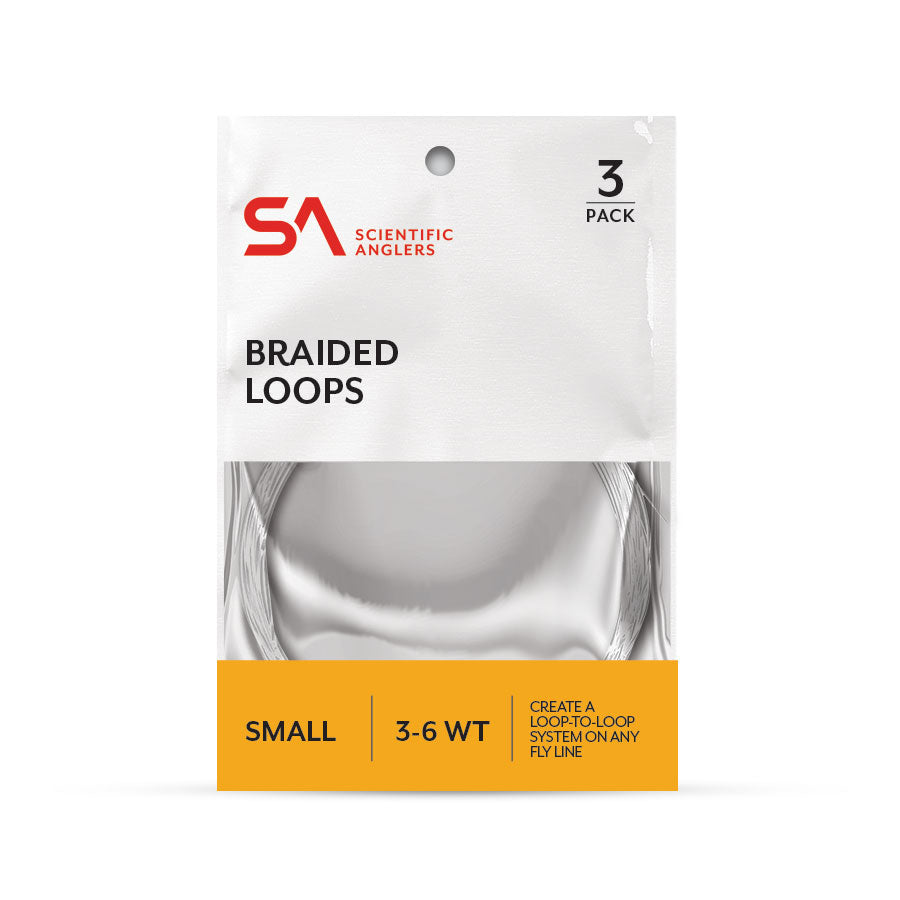 Scientific Anglers Braided Loops 3-pack small size for 3-6 weight fly lines, easy loop-to-loop system accessory