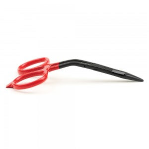 Dr. Slick Black Widow Scissor Clamp - Bent Shaft with ergonomic curved design and sharp blades for fly tying at Freestone Fly Shop