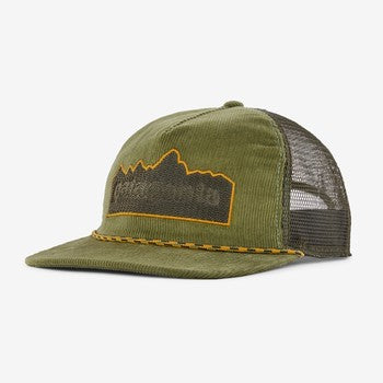 Patagonia Fly Catcher Hat in organic cotton corduroy with recycled net brim and fly patch at Freestone Fly Shop