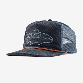 Patagonia Fly Catcher Hat in organic cotton corduroy with recycled net brim and distinctive fly patch at Freestone Fly Shop