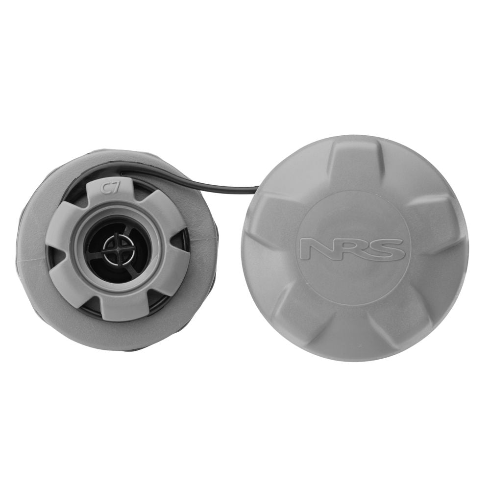C7 Leafield Valve with durable gray acetal plastic construction for reliable inflation and deflation in high-performance inflatables
