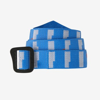 Patagonia Friction Belt in blue recycled nylon with anticorrosive buckle available at Freestone Fly Shop for fly fishing apparel