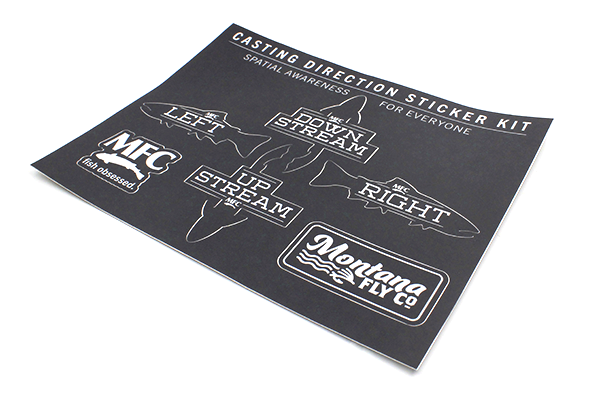 Montana Fly Company Stickers casting direction kit with spatial awareness fish graphics at Freestone Fly Shop