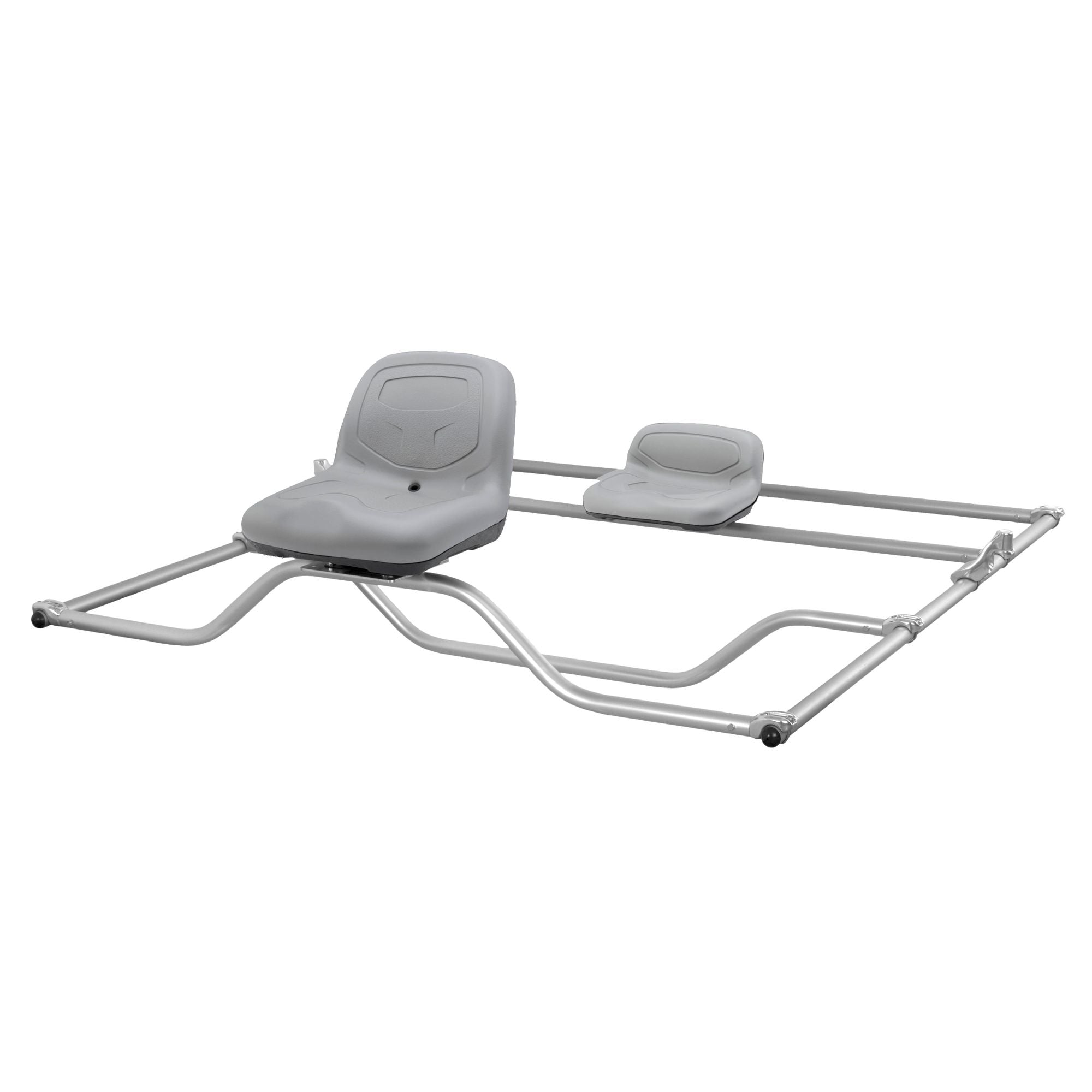 NRS Otter Dodger Raft Package aluminum frame with adjustable gray seats for enhanced comfort on guided fly fishing trips