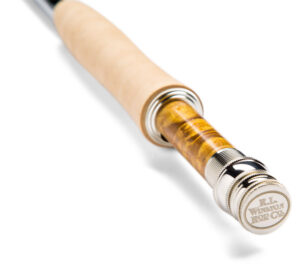 R.L. Winston Air 2 Fly Rod handle with cork grip and engraved metal butt cap by Winston at Freestone Fly Shop