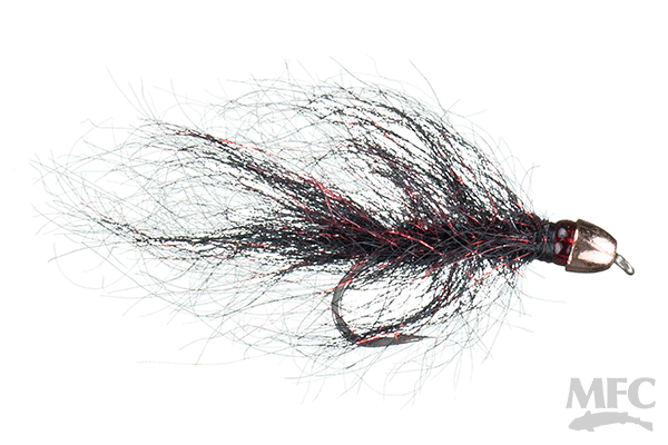 MFC Chan's Ruby-Eyed Leech - Black/Red by Montana Fly Company durable stillwater fly at Freestone Fly Shop