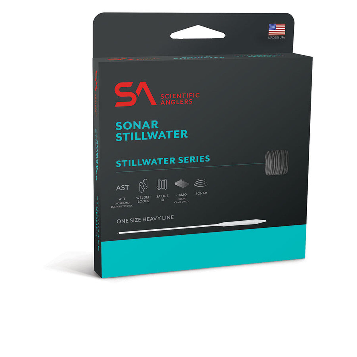 SA Sonar Stillwater Clear Camo Fly Line packaging by Scientific Anglers with welded loops for freshwater fly fishing