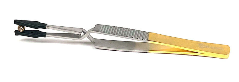 Dr. Slick Bead Tweezer with metal body and rubber tips for precision fly tying, available at Freestone Fly Shop