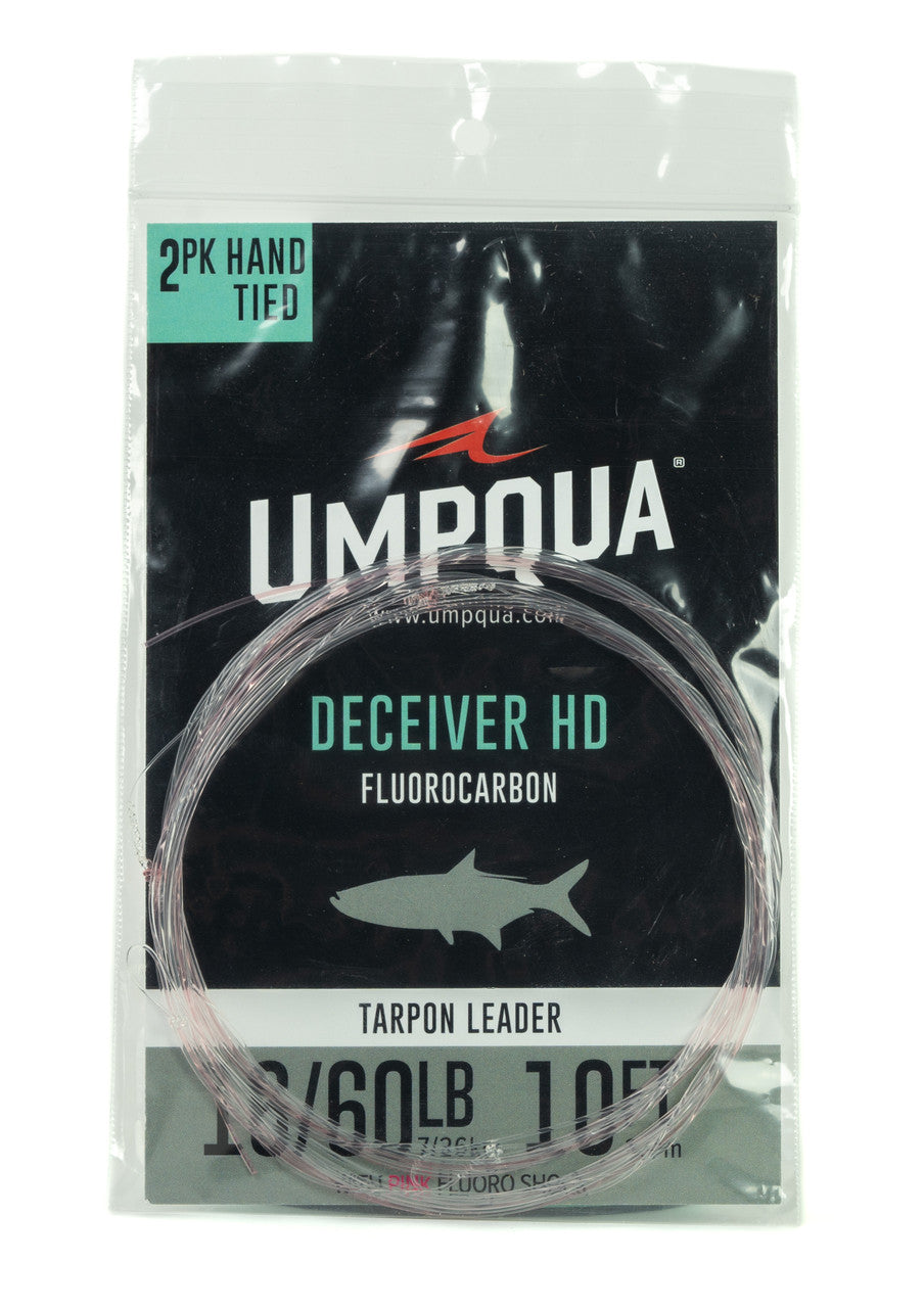 Umpqua Deceiver HD w/Pink Fluorocarbon Tarpon Leader by Umpqua Feather Merchants saltwater fly fishing leader set