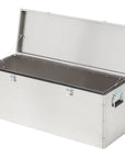 NRS Otter Dodger Raft Package metal storage box with hinged lid and side handles for organizing fishing gear at Freestone Fly Shop