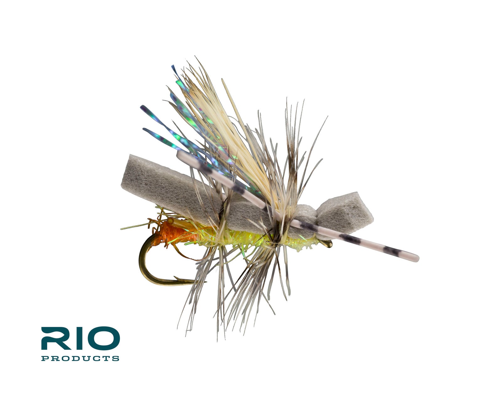 Rio Flies - Emma's Stone Sally with foam body, segmented tail, and natural hackle for fly fishing at Freestone Fly Shop