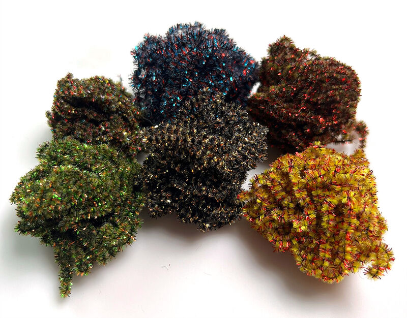 Hareline Stillwater Chenille by Hareline Dubbin, Inc featuring speckled chenille with subtle flash for fly tying at Freestone Fly Shop
