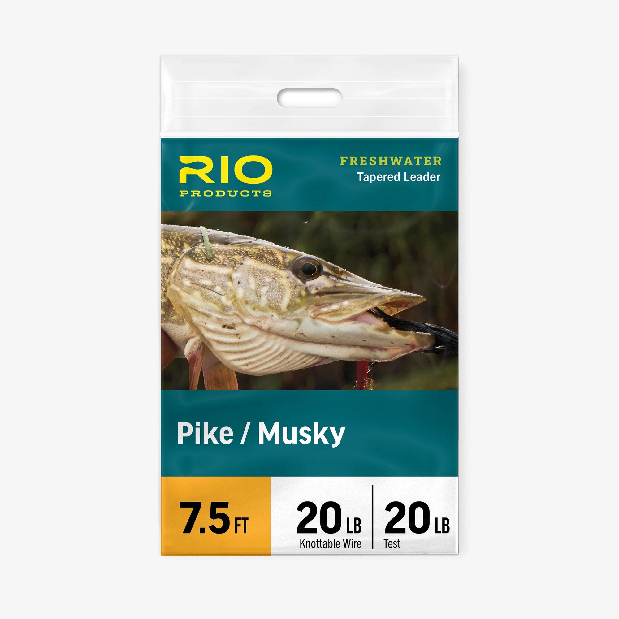 Rio Pike/Musky Stealth Leader by Farbank Pros with 7.5ft length and 20lb test for fly fishing applications