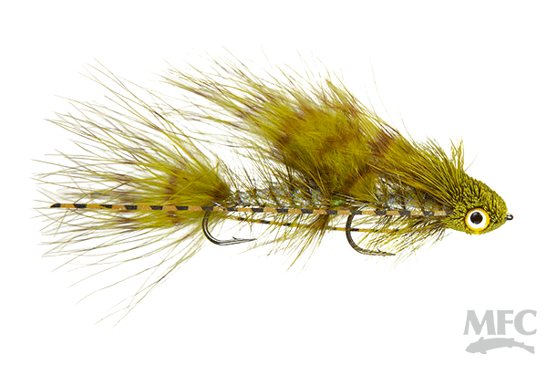 MFC Galloup's Barred Mini Dungeon - Olive by Montana Fly Company durable fly fishing lure at Freestone Fly Shop