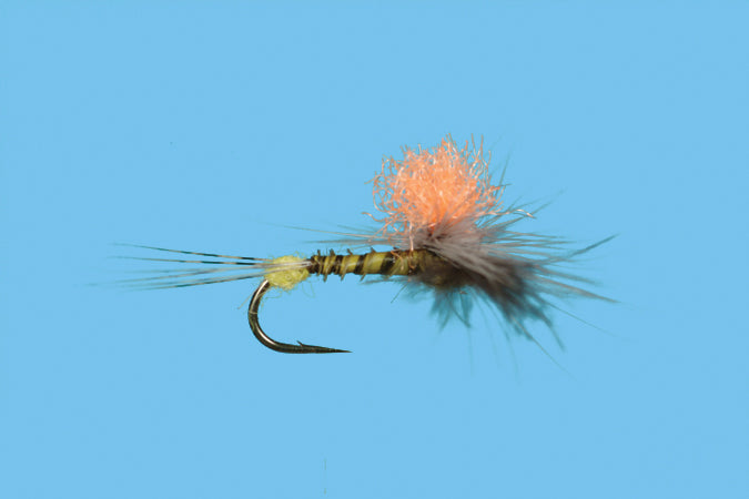 Solitude Flies - Hi-Vis Spinner BWO fly with bright orange indicator designed for fly fishing at Freestone Fly Shop