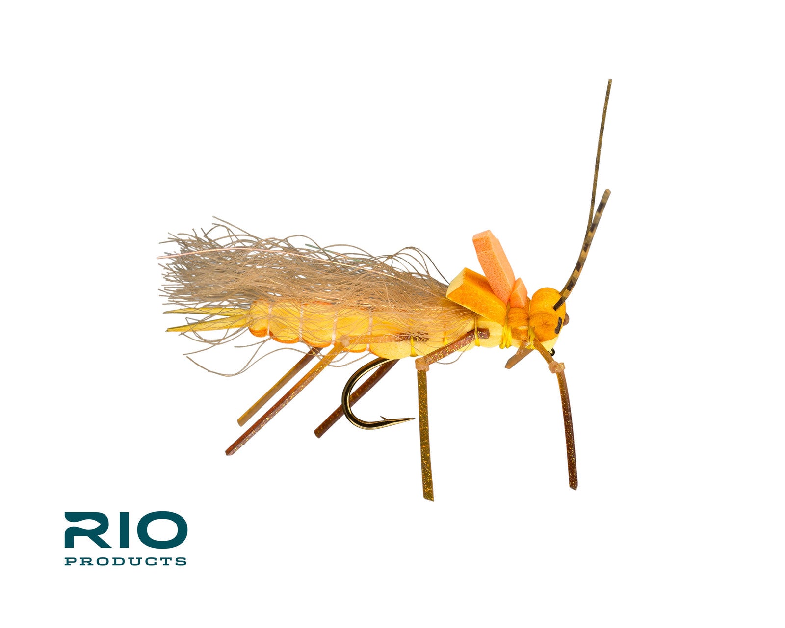 Rio Flies - Juicy Stone, Golden with realistic segmented body and lifelike legs for fly fishing at Freestone Fly Shop
