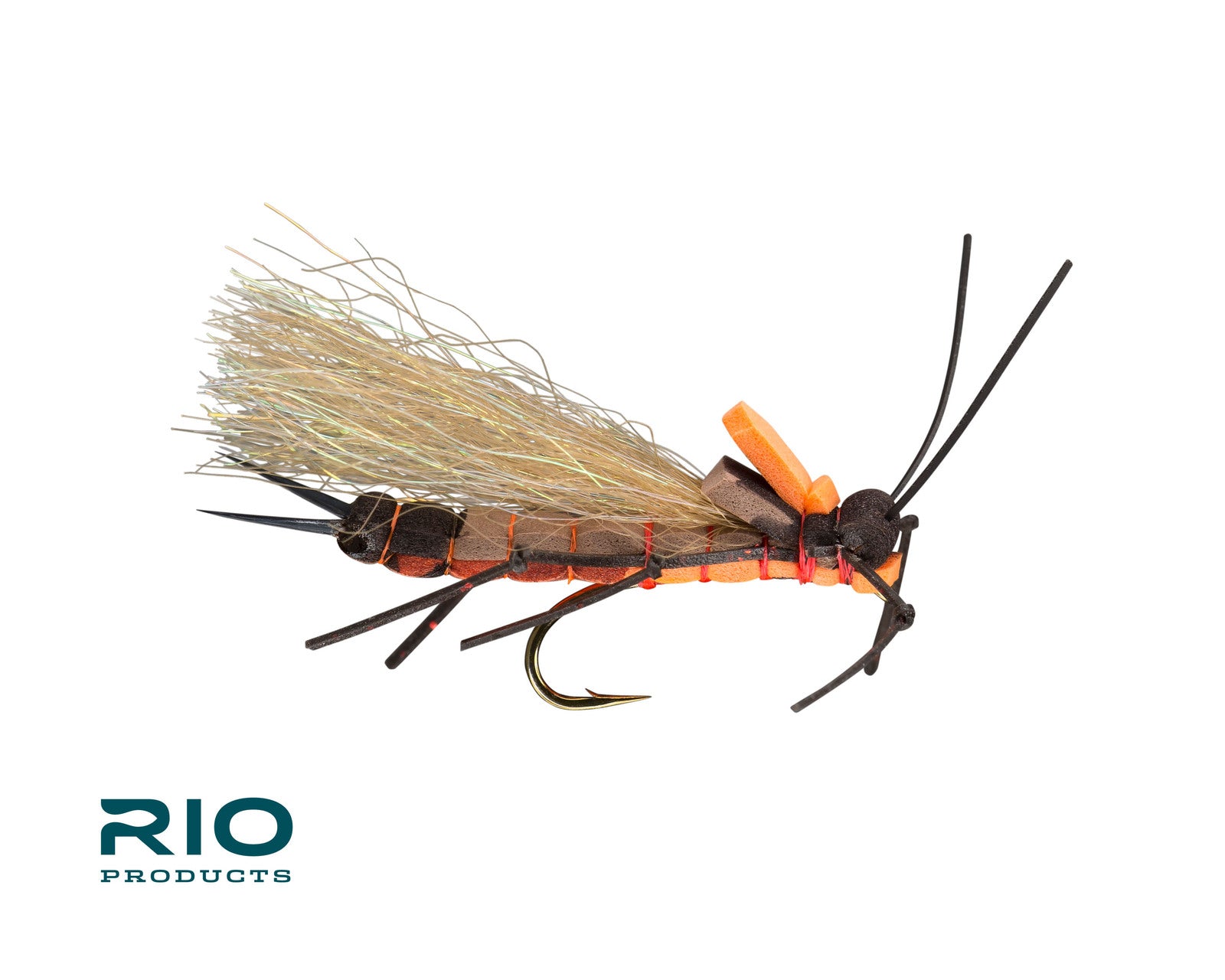 Rio Flies - Juicy Stone, Salmonfly with segmented body, lifelike legs, and high-visibility wing for fly fishing at Freestone Fly Shop