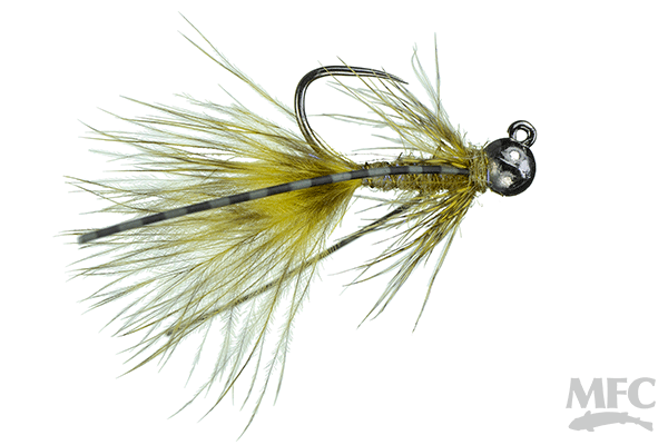 MFC Jig Mini Bugger - Olive by Montana Fly Company, durable fly fishing lure at Freestone Fly Shop for effective fly fishing