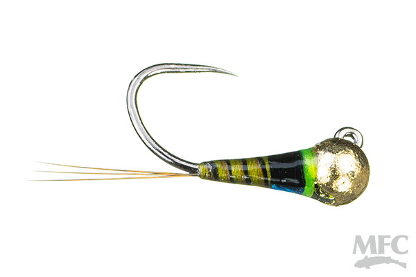 MFC Jig Napoleon - Lt. Olive by Montana Fly Company, durable perdigon style fishing fly at Freestone Fly Shop