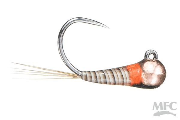 MFC Jig Perdigon - Quill/Fl. Orange by Montana Fly Company, durable perdigon style fly fishing lure at Freestone Fly Shop