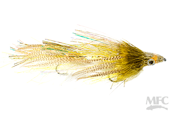 MFC Lynch's Micro Drunk &amp; Disorderly - Olive/Yellow by Montana Fly Company, durable fly for fly fishing at Freestone Fly Shop