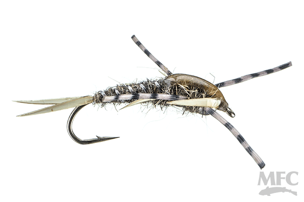 MFC Speckled Double Bead Stone - Hare's Ear by Montana Fly Company, detailed stonefly imitation for fly fishing at Freestone Fly Shop