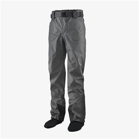 Patagonia Men's Swiftcurrent Wading Pants with waterproof breathable fabric and adjustable waist suspenders at Freestone Fly Shop