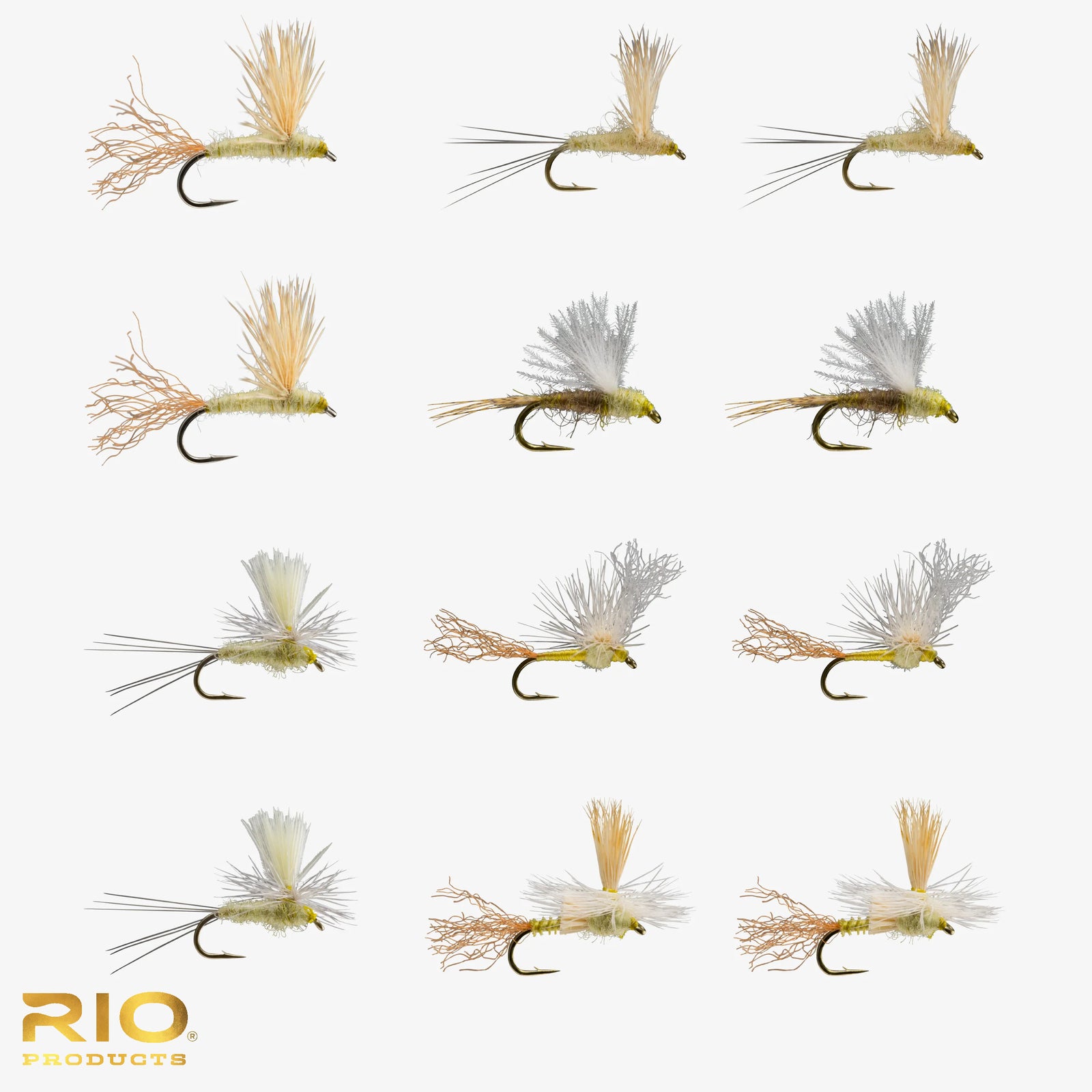 Rio Flies - PMD Dry Assortment showcasing varied Pale Morning Dun patterns for summer fly fishing at Freestone Fly Shop