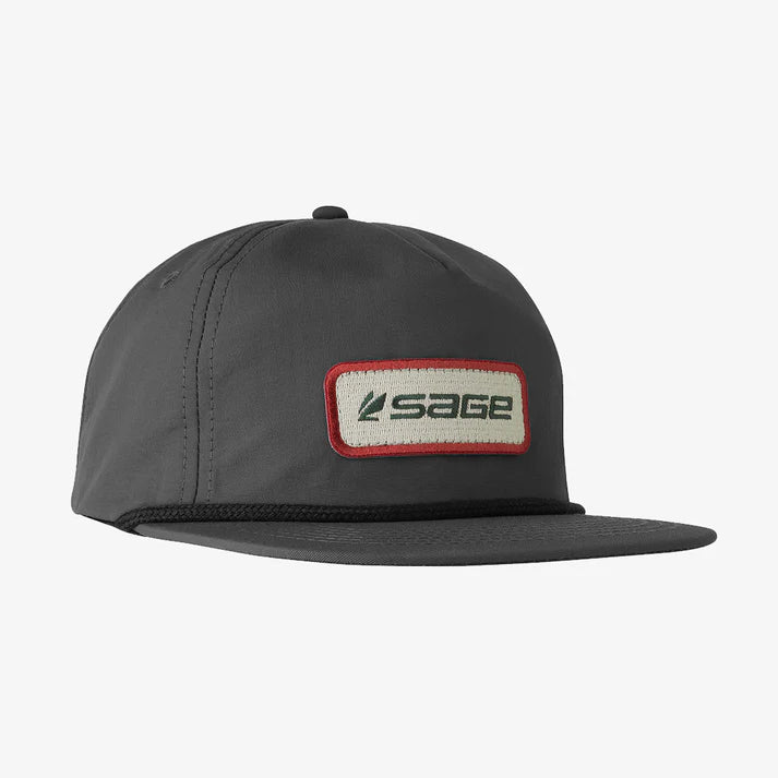 Sage Nylon Guide Hat - Charcoal with embroidered Sage logo and snap-back closure from Farbank Pros fishing apparel