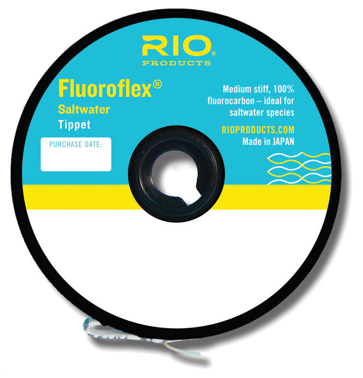 Rio Saltwater Fluoroflex Tippet by Farbank Pros, medium stiff 100% fluorocarbon for durable saltwater fly fishing use