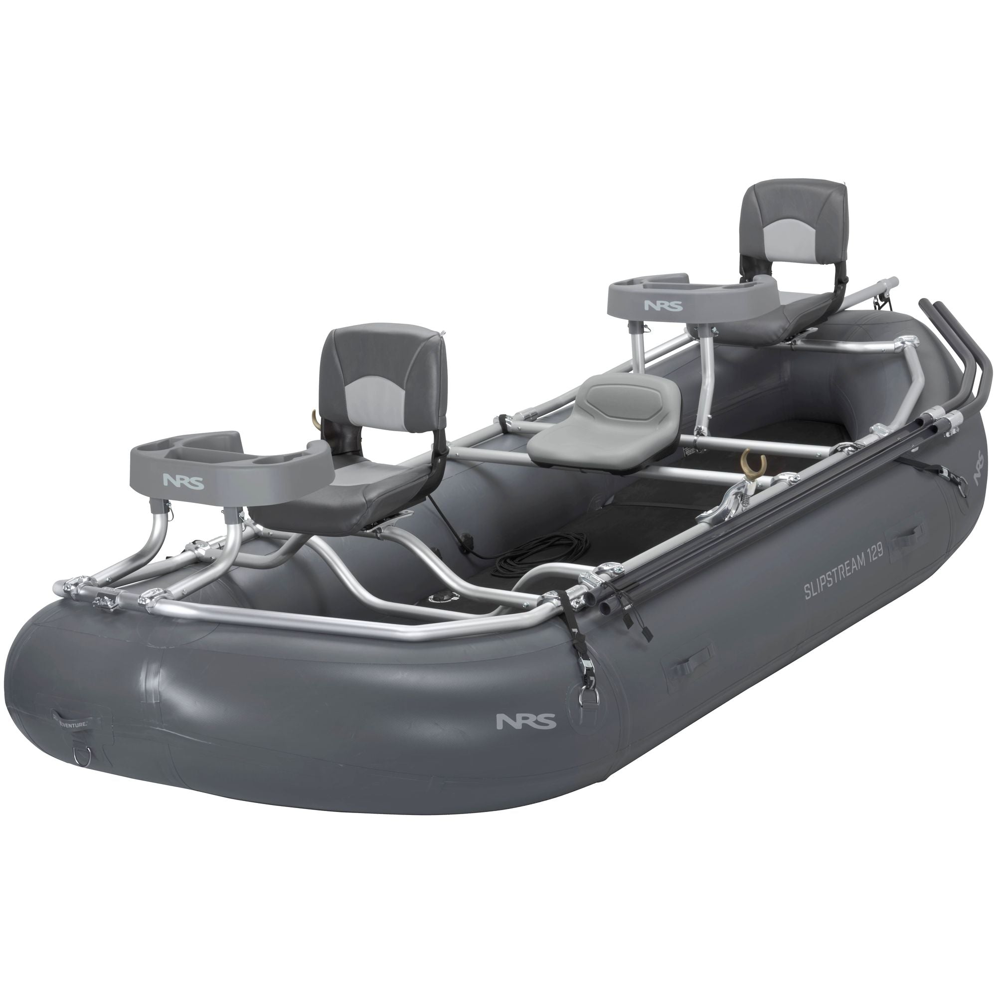 NRS 129 Slip Stream Boat Package by NRS with three seats and aluminum frame for guided fly fishing trips at Freestone Fly Shop
