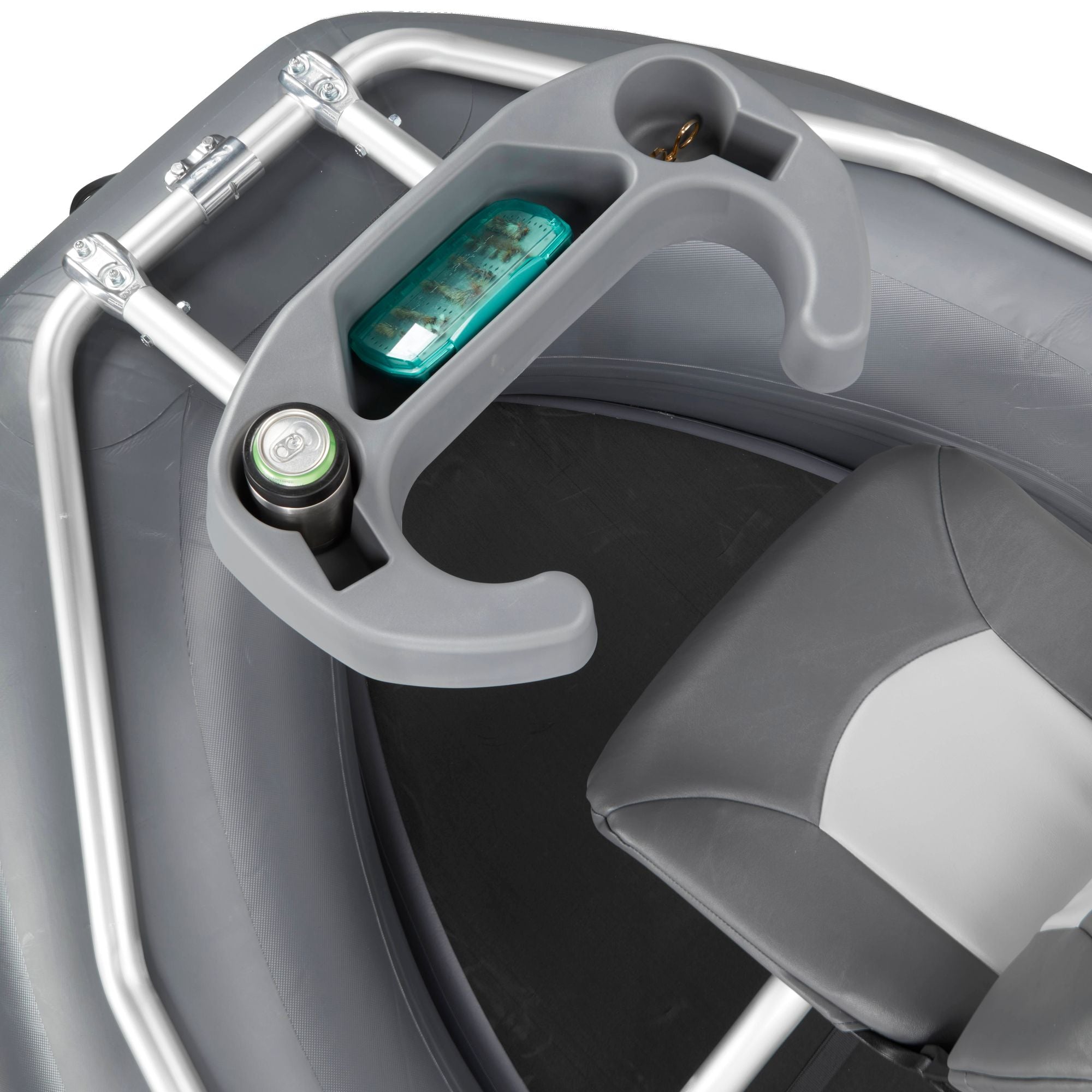 NRS 142 Slip Stream Boat Package by NRS showing molded rod holder and drink compartments at Freestone Fly Shop