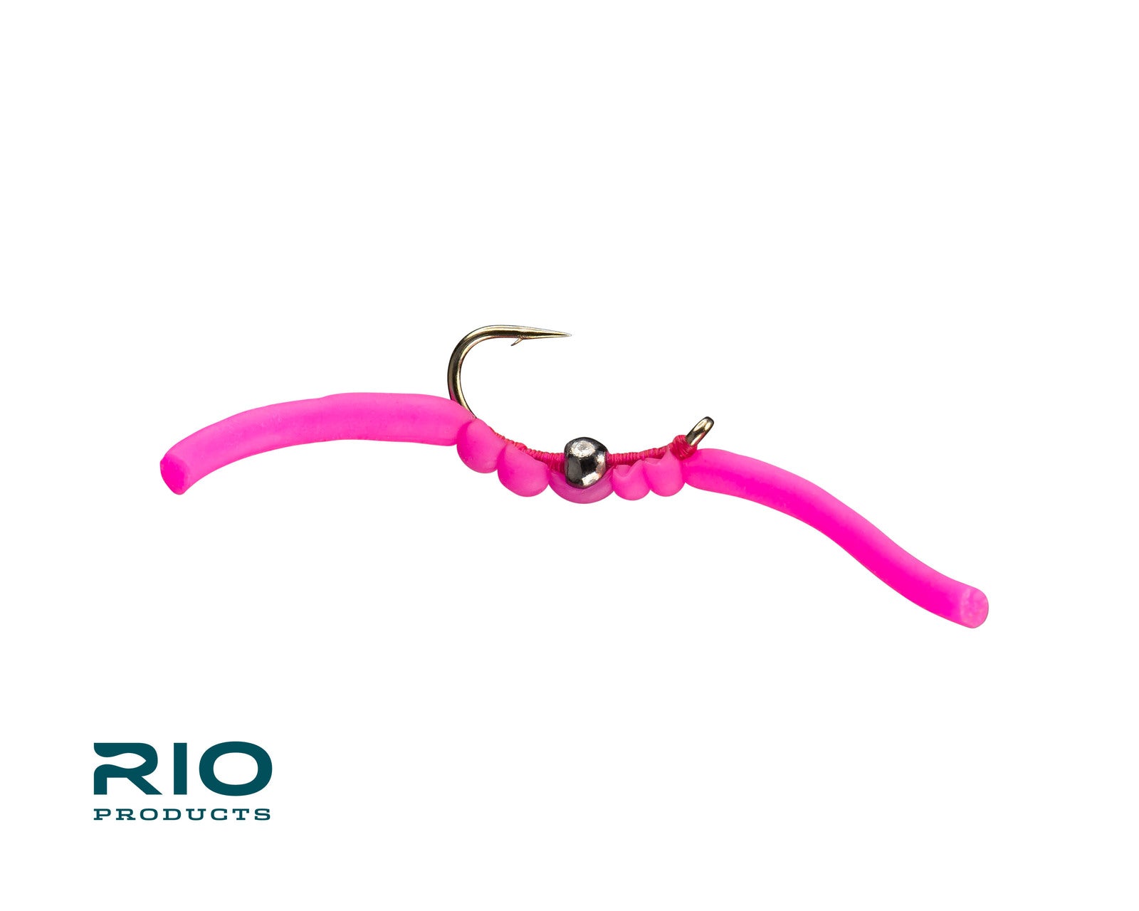Rio Flies - Squirmy Wormy TB Hot Pink with flexible segmented body and weighted hook for fly fishing at Freestone Fly Shop