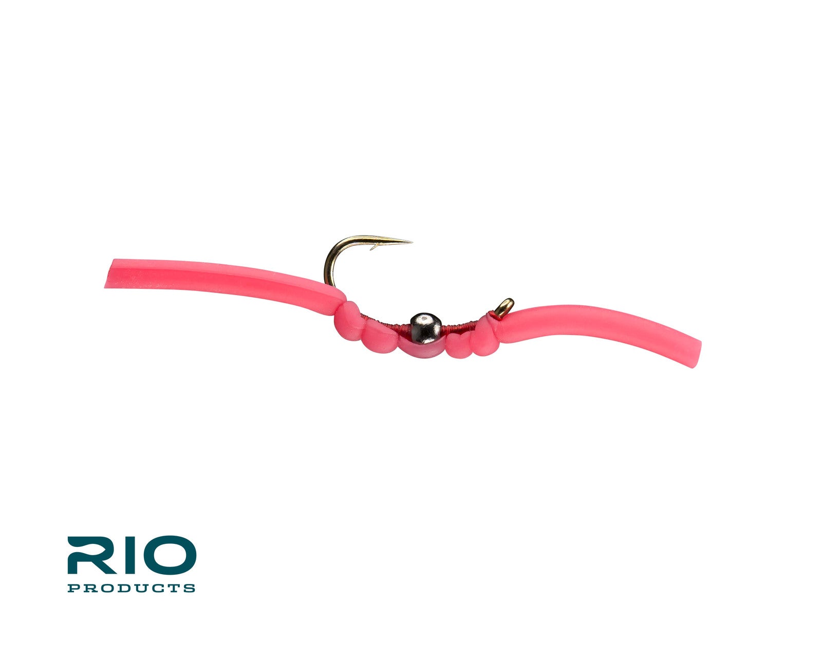Rio Flies - Squirmy Wormy TB San Juan Red with segmented flexible body and weighted bead hook at Freestone Fly Shop