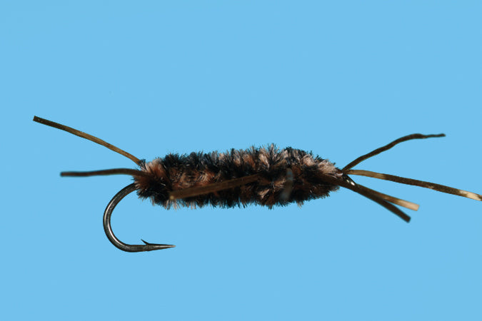 Solitude Flies - Stone Fly Nymph - Pat's Rubber Leg - Bk/Br with detailed natural fibers for fly fishing at Freestone Fly Shop