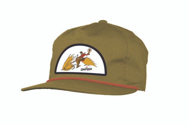 Umpqua Roper Streamer Cowboy Hat - Orange by Umpqua Feather Merchants in brown and burnt orange for fishing apparel