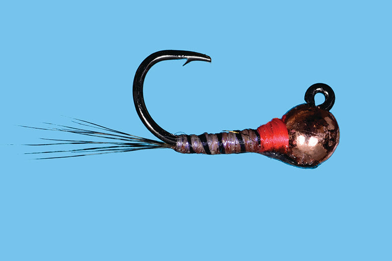 Solitude Flies - Tungsten Jig Perdigon - PMD May with copper bead and precise fly tying for fly fishing at Freestone Fly Shop