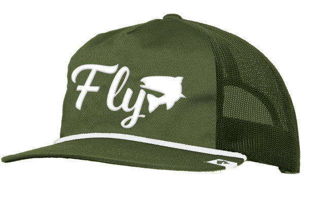Umpqua Rope w/ Fly Fish Logo - Olive/White