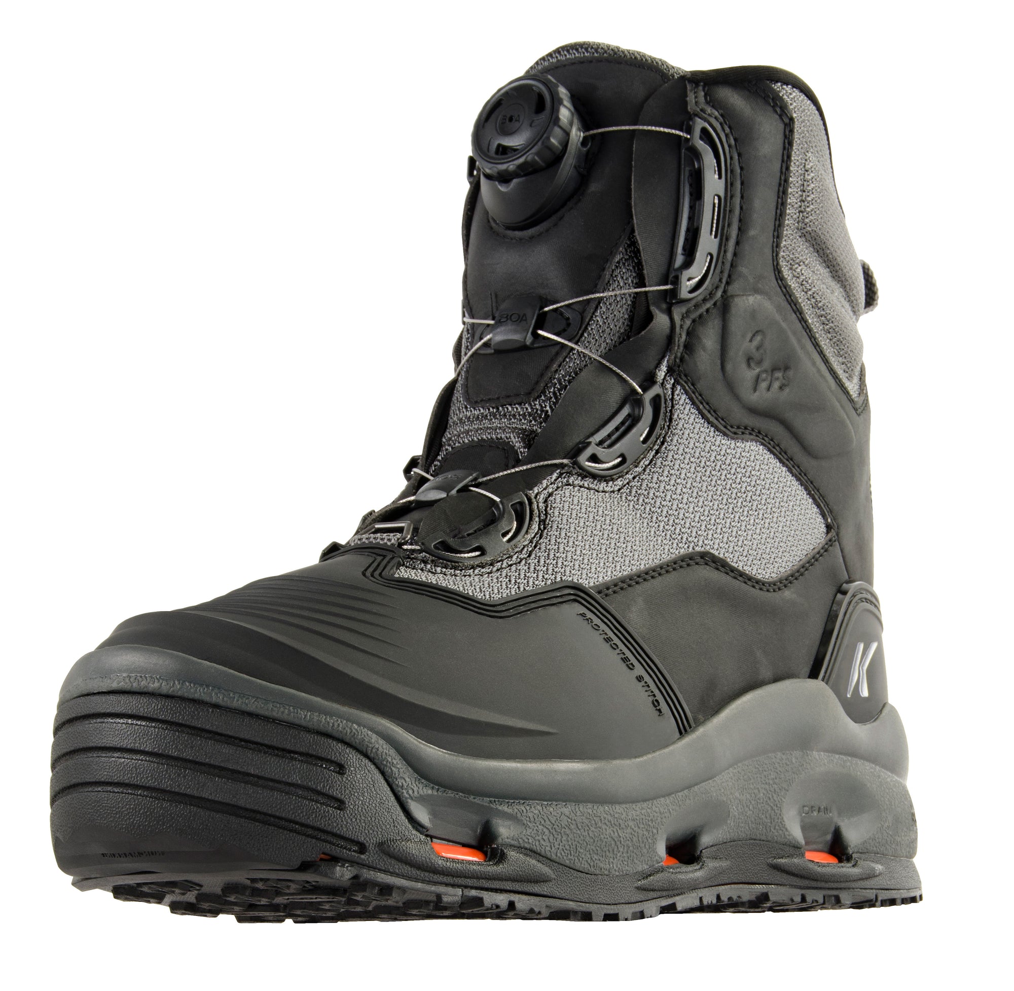 Korkers Darkhorse with Felt &amp; Kling-On Soles durable lightweight wading boot designed for reliable traction in fly fishing