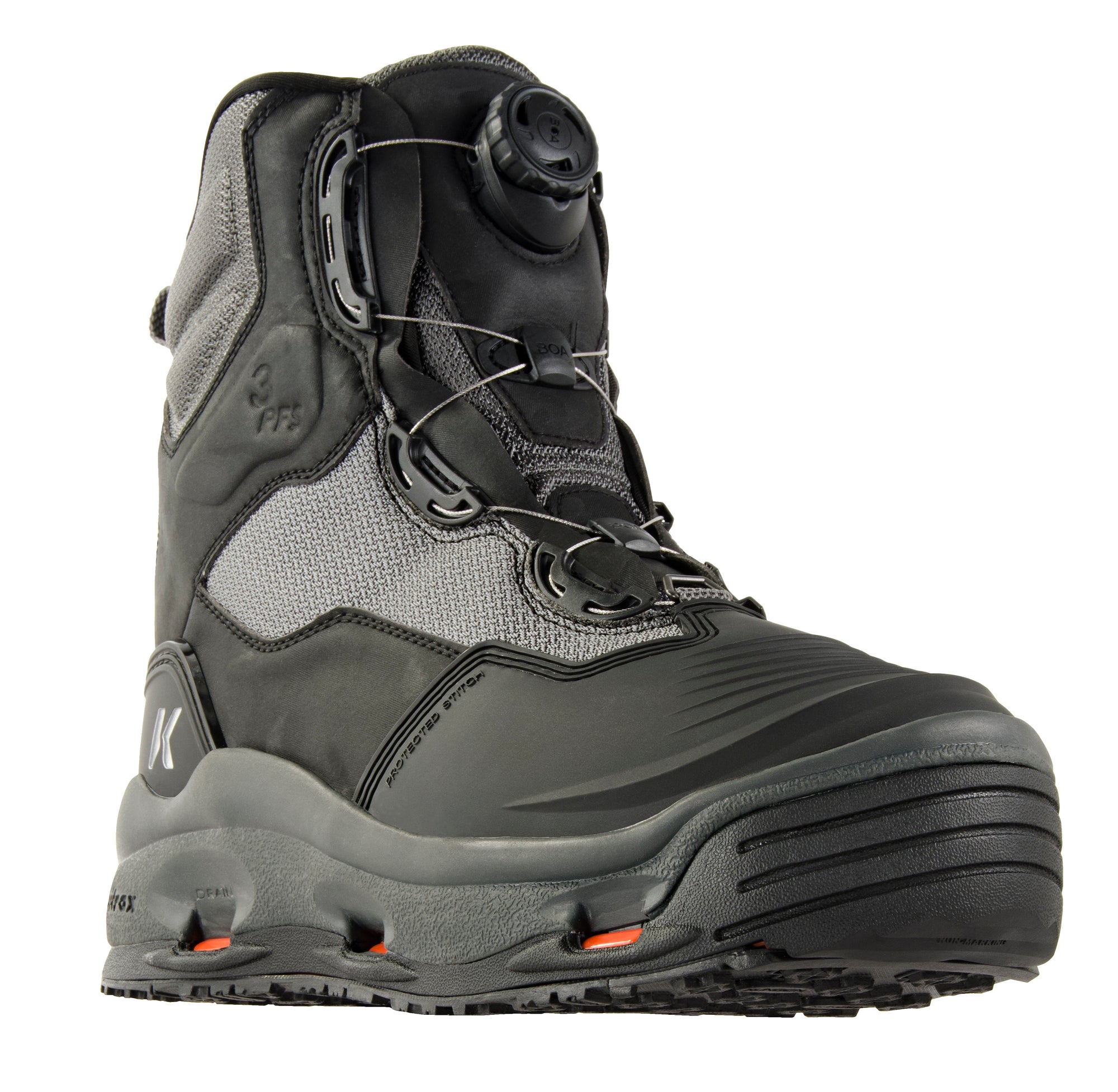 Korkers Darkhorse with Felt &amp; Kling-On Soles lightweight durable wading boot with OmniTrax traction system for fly fishing anglers