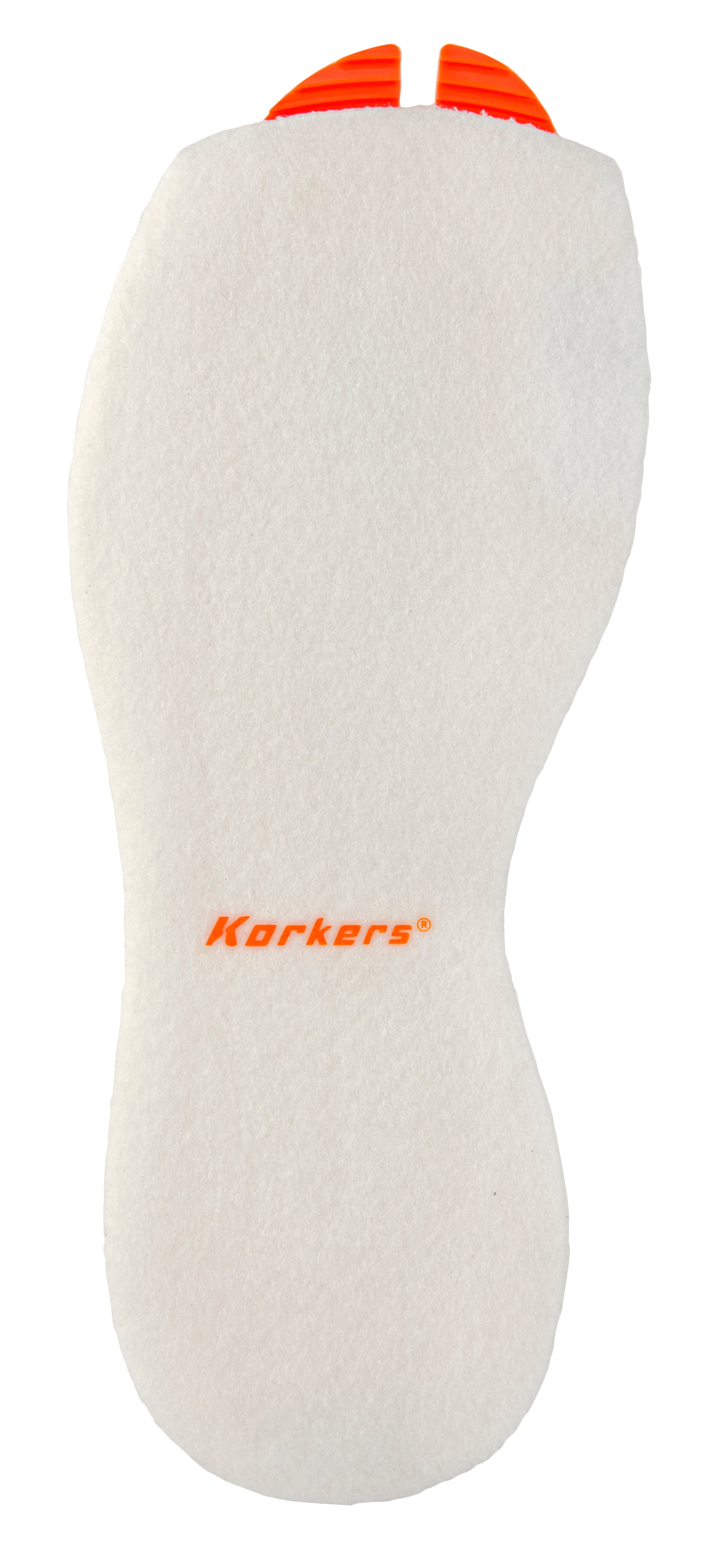 Korkers Replacement Felt / Plain in white with orange logo, designed for traction in slippery water by Korkers at Freestone Fly Shop