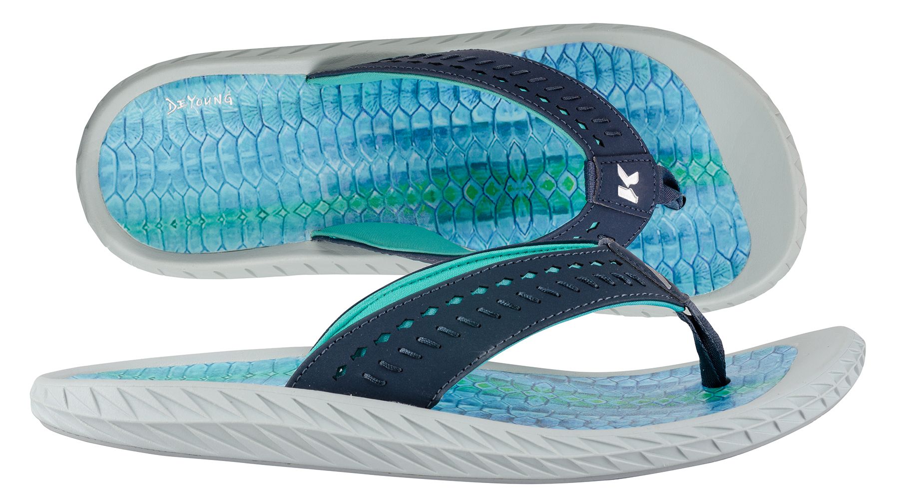 Korkers Fish Flip sandal with Cush-Tech EVA footbed and non-marking Kling-On Deck sole by Korkers at Freestone Fly Shop