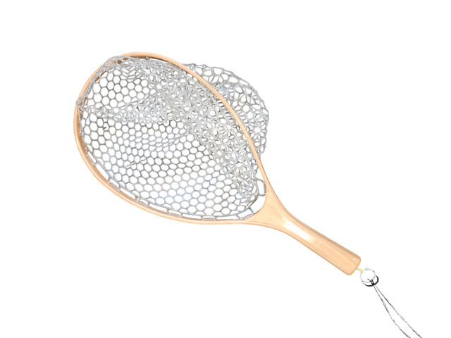 New Phase 1940 Classic Landing Net with clear rubber basket and bungee by New Phase Inc at Freestone Fly Shop