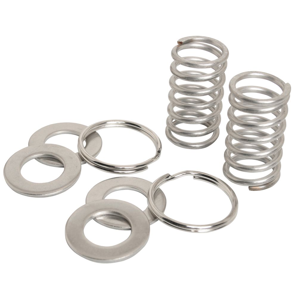 Oarlock Stainless springs pair with washers and rings for secure, rattle-free oarlock mounting on fishing rafts